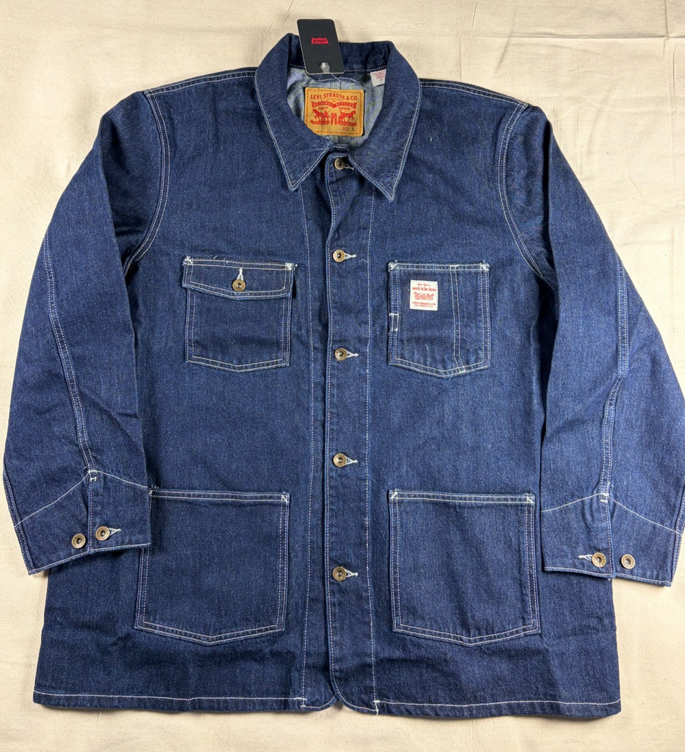 Levi’s Berkley Chore Coat Jacket Dark Wash Denim Men's Size Large PC9-003B0-0000